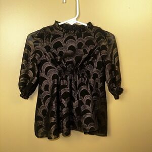 NWT Banana Republic Baby Dress Sz 3-6 Months Black & Gold, Lined w/Bloomers $95!